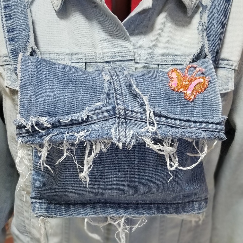 Denim jean crossboby bag